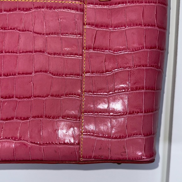 Dooney & Bourke Pink Croc-Embossed Tote Bag - Picture 5 of 12